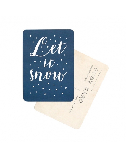 Carte postale - Let It Snow - Bleu nuit